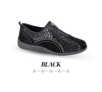 Boulevard Ladies Casual Shoes Padded Sparkle Comfort Zip Fastening Trainer UK3-9