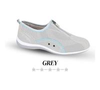 Boulevard Ladies Mesh Shoes Casual Suede Comfort Front Zip Leather Trainers