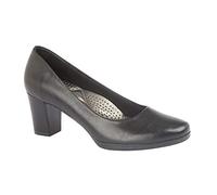 Boulevard Ladies PU Leather Court Shoe - Black, UK Size 6-45mm Heel