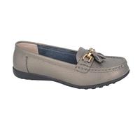 Boulevard Ladies Real Leather Tassel Slip On Moccasin Flat Boat Shoes Loafers