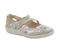 Boulevard Ladies Super Comfy Wide Fit Velcro Casual Shoes (5, Grey/Multi)