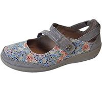 Boulevard Ladies Super Comfy Wide Fit Velcro Casual Shoes (7, Grey/Multi)