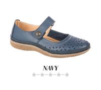 Touch Fastening Perforated Bar Casual - Navy