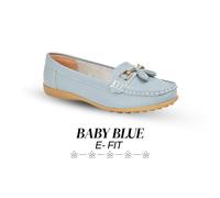 Boulevard Ladies Wide Loafers E + EEE Fit Smart Office Leather Saddle Shoes Girl