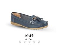 Boulevard Womens/Ladies Action Leather Tassle Loafers (6 UK) (Navy)