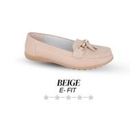 Boulevard Ladies Wide Loafers E + EEE Fit Smart Office Leather Saddle Shoes Girl