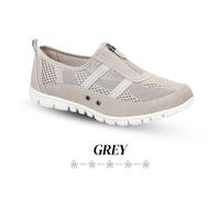 Boulevard Ladies Wide Shoes Casual EEE Fit Comfort Front Zip Leather Trainers