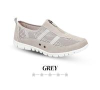 Boulevard Ladies Wide Shoes Casual EEE Fit Comfort Front Zip Leather Trainers