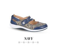 Boulevard Womens/Ladies Sparkle Action Leather Touch Fastening Bar Shoes (6 UK) (Navy)