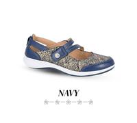 Boulevard Womens/Ladies Sparkle Action Leather Touch Fastening Bar Shoes (5 UK) (Navy)