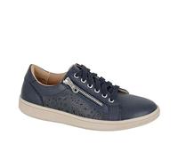 Boulevard Ladies Womens L832 Soft Leather Lace & Zip Leisure Shoe Sizes 3 to 9 (Navy Blue Soft Leather, UK Footwear Size System, Adult, Women, Numeric, Medium, 5)