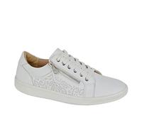 Boulevard Ladies Womens L832 Soft Leather Lace & Zip Leisure Shoe Sizes 3 to 9 (White Soft Leather, UK Footwear Size System, Adult, Women, Numeric, Medium, 5)