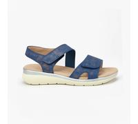 Boulevard Lara Womens Polyurethane Touch Fasten Adjustable Strap Navy Sandals