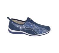 Boulevard Leisure Suede Zip Casual Shoes - Navy, 6 UK - Printed, Round Toe