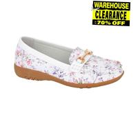 Boulevard Lorna Womens Loafers | Slip On Shoes | White | UK Size 3