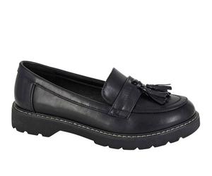 Boulevard Lucile Toggle Loafers Womens Shoes | Slip On Shoes | Black | UK Size 5