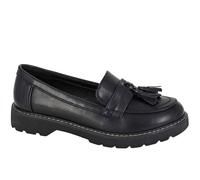 Boulevard Lucile Womens Toggle Loafers - Black - Size UK 7
