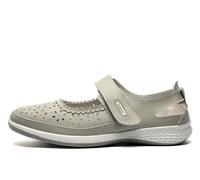 Boulevard Womens/Ladies Wide Fitting Window Back Punched Bar Shoes (4 UK) (Light Grey)