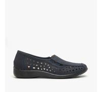 Boulevard MARSHA Womens Cut-Out Slip-On Shoes Navy Blue - UK 3