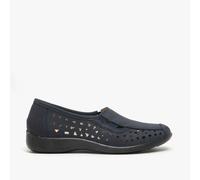 Boulevard MARSHA Womens Cut-Out Slip-On Shoes Navy Blue - UK 6