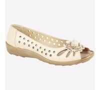Boulevard Mia Flower Womens | Slip On Shoes | Beige | UK Size 3