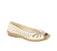 Boulevard Mia Flower Womens Shoes | Slip On Shoes | Beige | UK Size 5