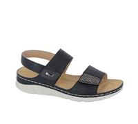 Boulevard L844 Ladies Womens Twin Touch Fastening Sling Back Sandal (Black PU, UK Footwear Size System, Adult, Women, Numeric, Medium, 8)