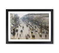 Boulevard Montmartre Vol.2 by Camille Pissarro Framed Print | A2 Black Framed Wall Art | Ready to Hang | Modern Nature Picture | Living Room Bedroom Lounge Office