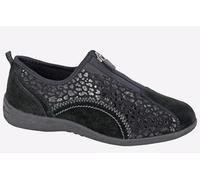 Boulevard Montpellier Leather Womens Leisure Shoes Trainers, Size 4 In Black