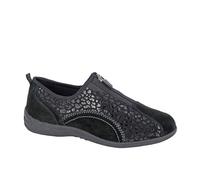 Boulevard Montpellier Leather Womens Leisure Shoes Trainers, Size 6 In Black