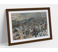 Boulevard of the Italians, Morning, Sunlight (1897) by Camille Pissarro Stunning Framed Wall Art Print Picture - A2 - Walnut Frame