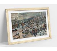 Boulevard of the Italians, Morning, Sunlight (1897) by Camille Pissarro Stunning Framed Wall Art Print Picture - A2 - Light Oak Frame