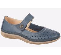 Boulevard Ontario Perforated Bar Leather Womens - Navy - Size UK 5