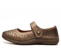 Boulevard Ontario Perforated Bar Leather Womens Shoes Trainers, Size 7 In Bronze