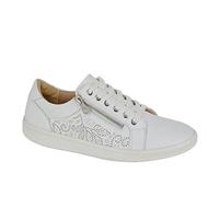 Boulevard Ladies Womens L832 Soft Leather Lace & Zip Leisure Shoe Sizes 3 to 9 (White Soft Leather, UK Footwear Size System, Adult, Women, Numeric, Medium, 6)