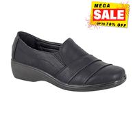 Boulevard Rouen Womens Smart Casual Workwear Slip On Shoes Black