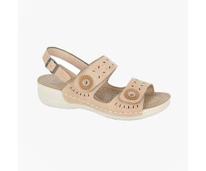 Boulevard Sandra Womens PU Touch Fasten Breathable Natural Casual Shoes