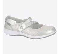 Boulevard Suzie Shoes Womens (Wide Fit) Trainers, Size 3 In Silver Sparkle