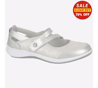 Boulevard Suzie Shoes Womens (Wide Fit) Trainers, Size 3 In Silver Sparkle