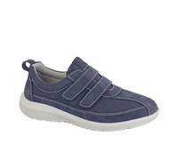 Boulevard Vicenza Leather Womens Shoes (Extra Wide Fit) | Slip On Shoes | Blue | UK Size 9