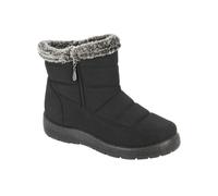 Boulevard Warmlined Womens Ankle Boots (Wide Fit) - Black Textile - Size UK 5