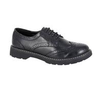 Boulevard Womens Black School Shoes Faux Leather Lace Up Smart Brogues Size 10-5