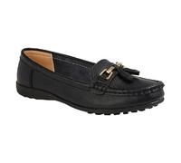 Boulevard Womens/Ladies Action Leather Saddle Loafers DF2508