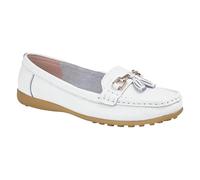 Boulevard Womens/Ladies Action Leather Saddle Loafers DF2508