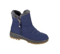 Boulevard L587 Womens Thermal Lined Zip Ankle Boot (Navy Nylon, UK Footwear Size System, Adult, Women, Numeric, Medium, 8)
