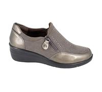 Boulevard Womens/Ladies Patent PU Casual Shoes (7 UK) (Pewter)
