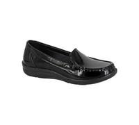 Boulevard Bordeaux Womens Loafer Shoes | Slip On Shoes | Black Patent | UK Size 8