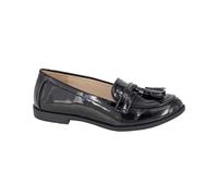Boulevard Womens Tassel Loafers/Girls School Shoes Patent Black 5 UK