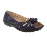 Boulevard Womens/Ladies Punched Open Toe Flower Casual Shoes Size 3-9 DF445