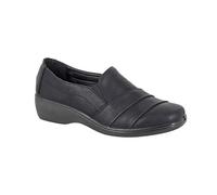 Boulevard Womens/Ladies Ruched Twin Gusset Loafers DF2301